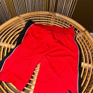 Puma Kids Black and Red Athletic Shorts